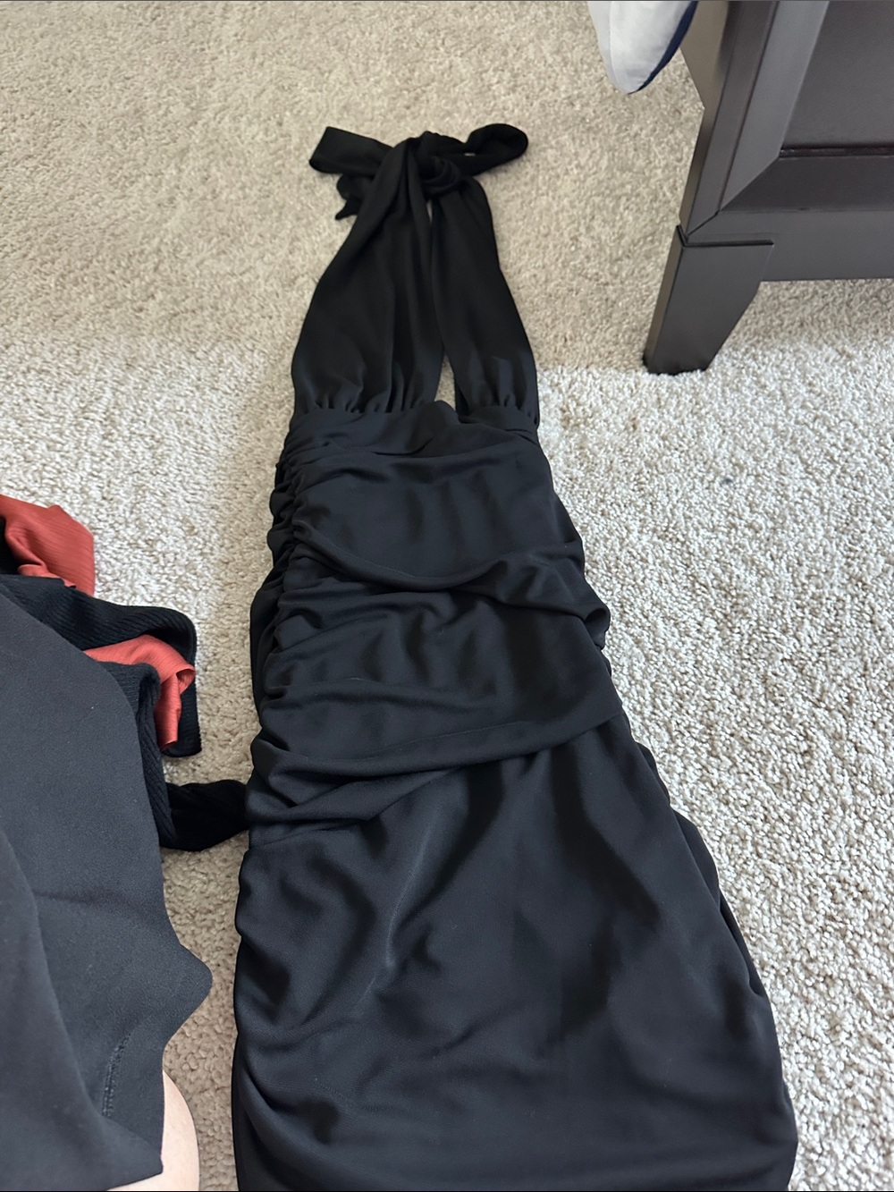 Black Ruched Halter Dress small Zara - Picture 1 of 2